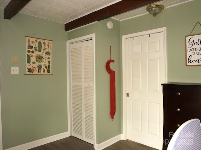 1 Fullam Dr, Arden, NC 28704 - unfurnished bedroom with dark wood-style floors, a closet, and baseboards