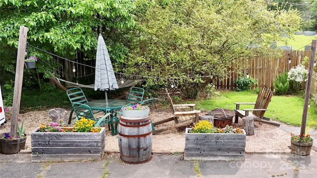 1 Fullam Dr, Arden, NC 28704 - view of patio featuring a fire pit