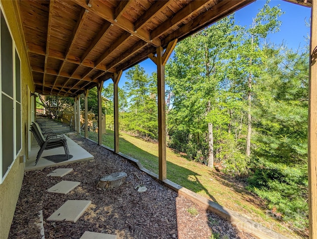 355 Rosewood Ln, Burnsville, NC 28714 - view of green lawn featuring a patio