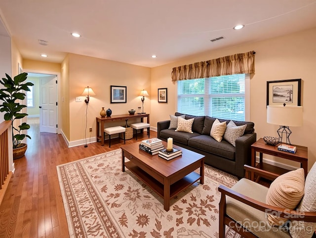 355 Rosewood Ln, Burnsville, NC 28714 - living room featuring light wood-style flooring, recessed lighting, and baseboards