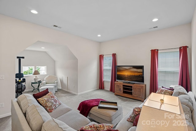7339 Millstone Cir SW, Concord, NC 28025 - living room featuring carpet flooring, recessed lighting, and baseboards