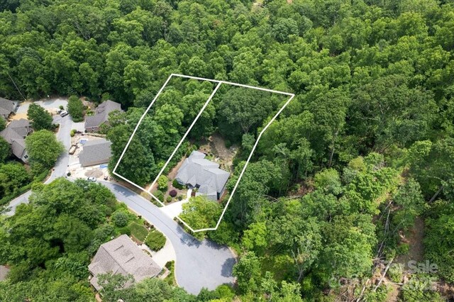 311 Carriage Crest Dr, Hendersonville, NC 28791 - aerial perspective of suburban area featuring property parcel outlined
