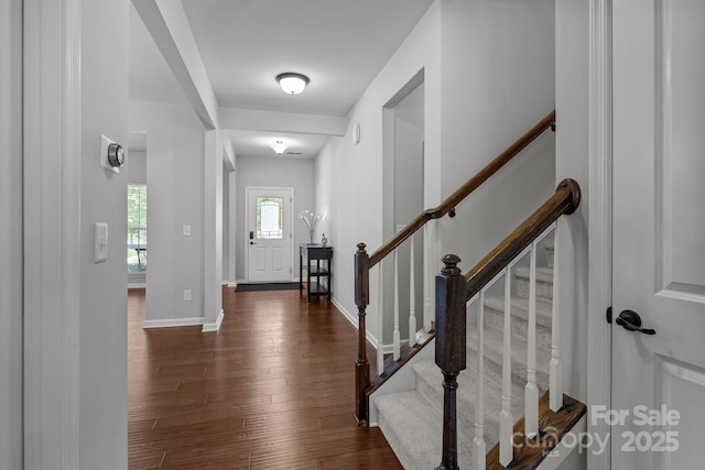 1300 Yellow Springs Dr, Indian Land, SC 29707 - foyer featuring wood finished floors, baseboards, and stairs