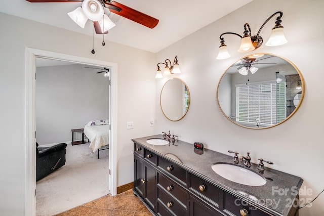 11714 Harsworth Ln, Charlotte, NC 28277 - ensuite bathroom featuring ceiling fan and double vanity