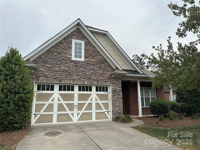 10715 Tom Short Rd, Charlotte, NC 28277 - craftsman-style home featuring stone siding and driveway