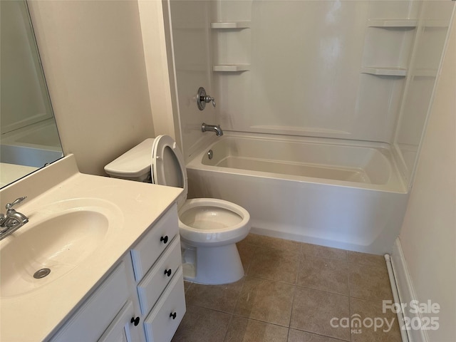 10715 Tom Short Rd, Charlotte, NC 28277 - full bathroom with toilet, tile patterned flooring, vanity, and shower / washtub combination