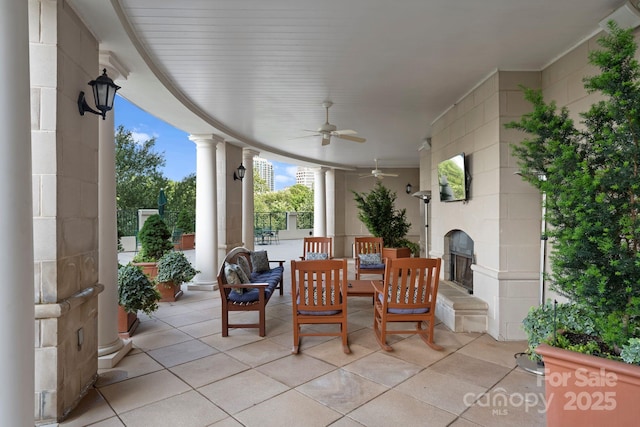 300 W Fifth St Unit 509, Charlotte, NC 28202 - view of patio / terrace with a ceiling fan and an outdoor hangout area