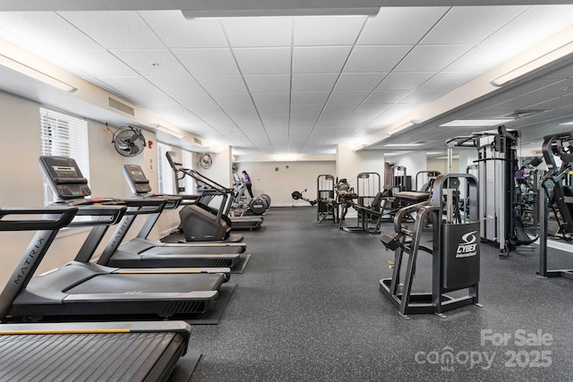 300 W Fifth St Unit 509, Charlotte, NC 28202 - workout area with a paneled ceiling