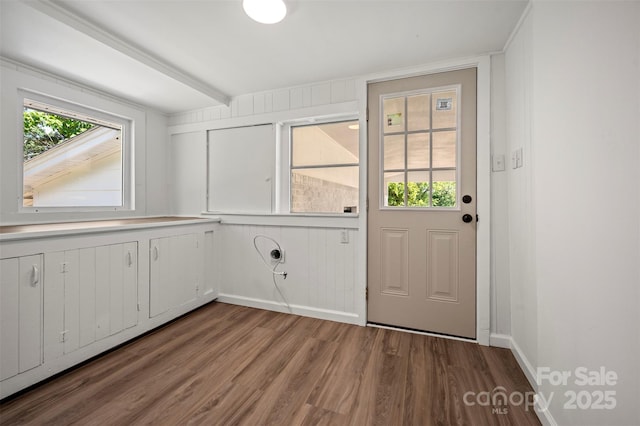 983 Stroud Rd, Ellenboro, NC 28040 - doorway to outside featuring wood finished floors and baseboards