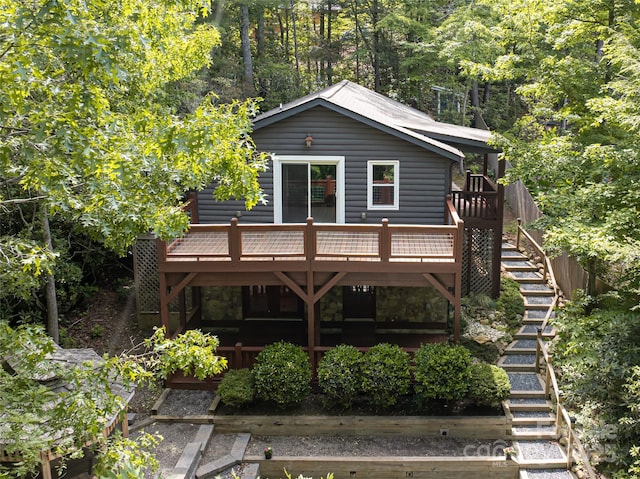 153 Buckner Rd, Black Mountain, NC 28711 - view of front of house with stairs and a deck