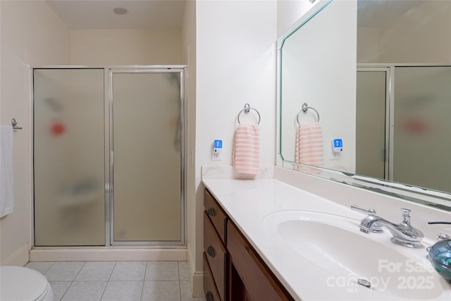 75 Cougar Ln, Saluda, NC 28773 - full bathroom featuring tile patterned floors, a shower stall, vanity, and toilet