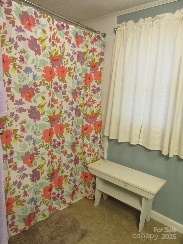1051 S Brady Ave, Newton, NC 28658 - bathroom with a textured ceiling and crown molding