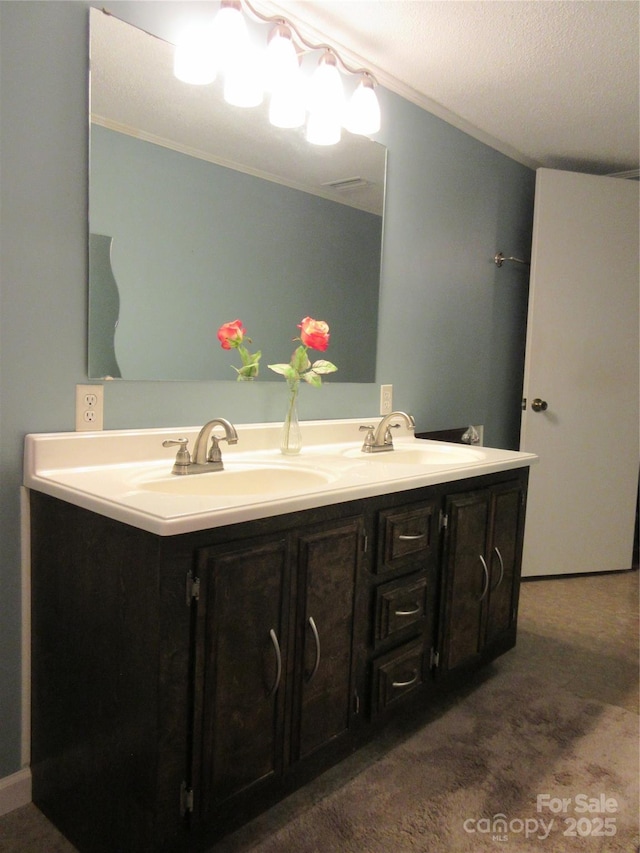 1051 S Brady Ave, Newton, NC 28658 - bathroom with double vanity and crown molding