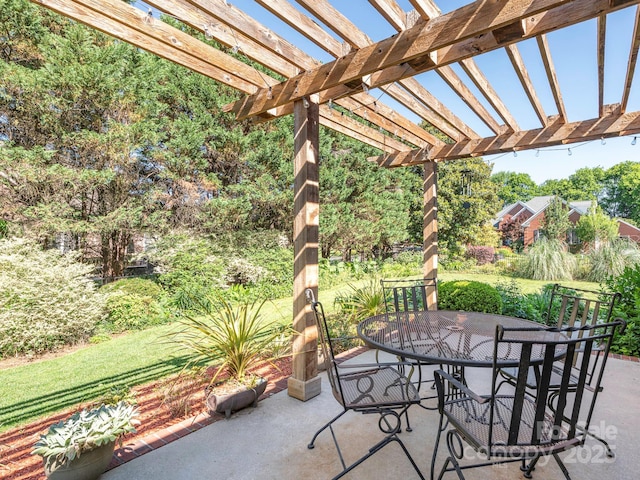 725 Old State St SW, Concord, NC 28027 - view of patio with outdoor dining area and a pergola