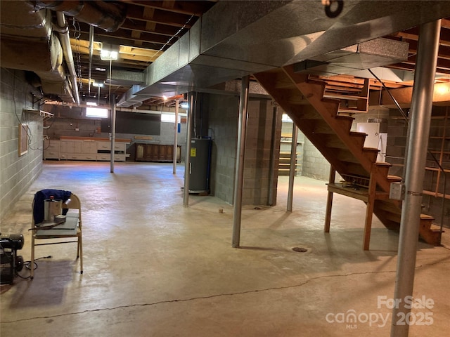 1614 Statesville Blvd, Salisbury, NC 28144 - below grade area with water heater and stairway