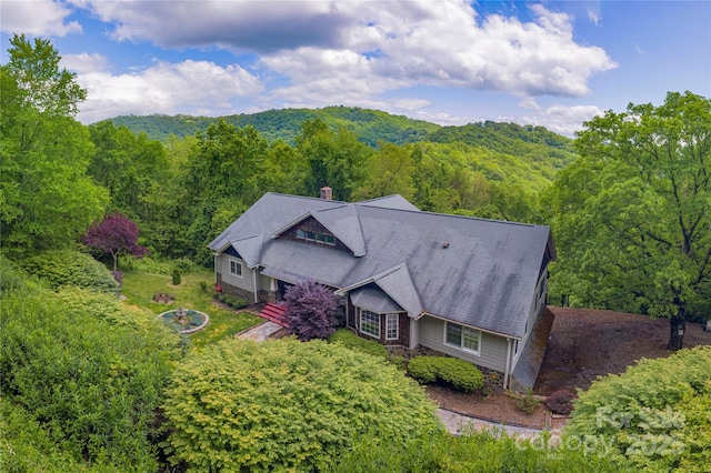 1706 Rock House Cove Rd, Clyde, NC 28721 - aerial view of property and surrounding area with a forest