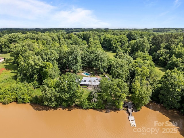 1433 Kern Carlton Rd, Salisbury, NC 28146 - drone / aerial view of a forest and a large body of water