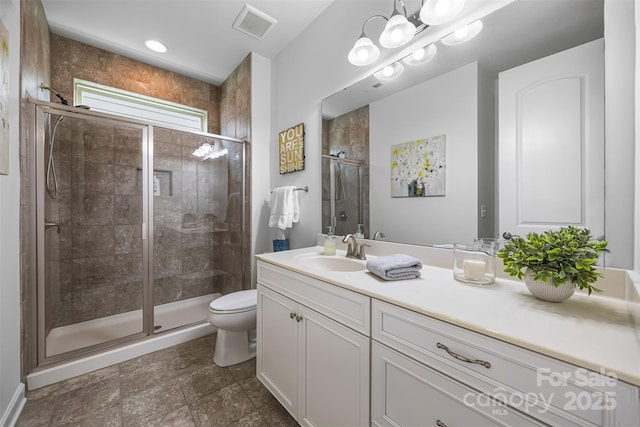 1284 Independence St, Fort Mill, SC 29708 - bathroom with toilet, vanity, and a stall shower