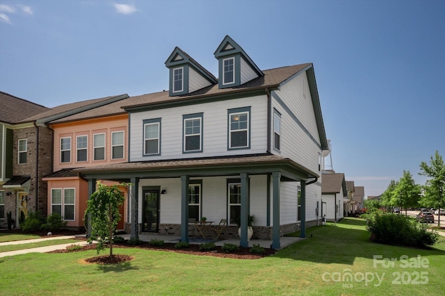 1036 Riverwalk Pkwy, Rock Hill, SC 29730 - view of front facade with covered porch and a front lawn