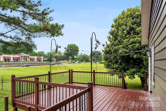 103A N Tracy St, Kings Mountain, NC 28086 - wooden deck with a yard and view of golf course