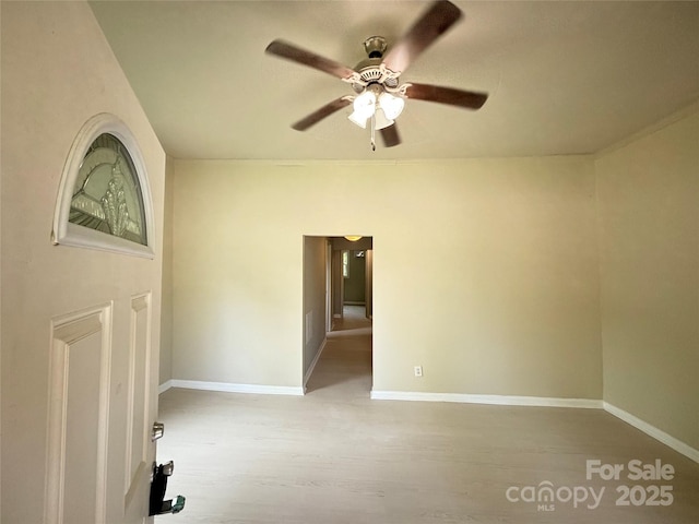 502 E Main St, Cleveland, NC 27013 - unfurnished room with a ceiling fan, wood finished floors, and baseboards