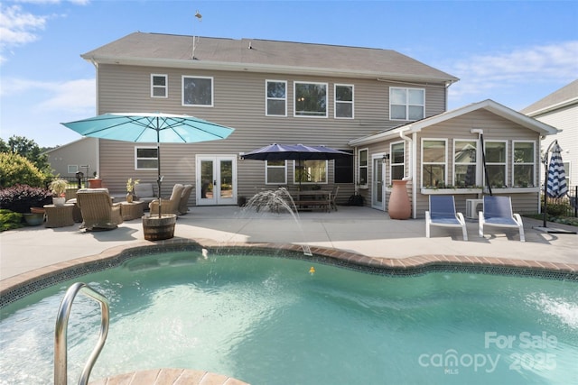 4500 Carrington Dr, Lancaster, SC 29720 - back of house with french doors, an outdoor pool, and a patio