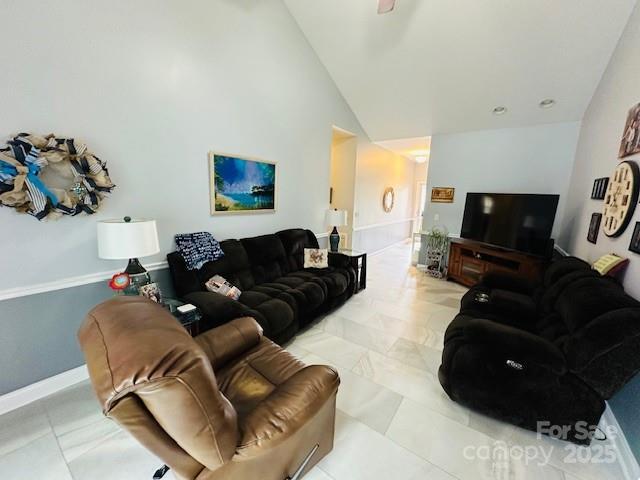 111 Brookview Dr, Shelby, NC 28152 - living room with vaulted ceiling