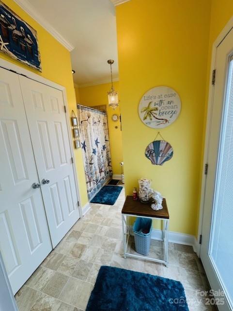 111 Brookview Dr, Shelby, NC 28152 - foyer with ornamental molding and baseboards