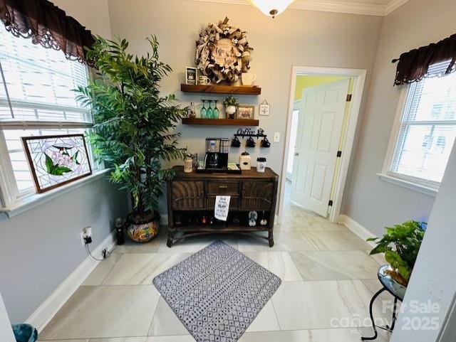111 Brookview Dr, Shelby, NC 28152 - entryway with crown molding and baseboards