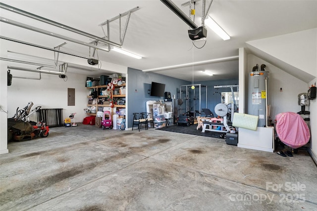 433 Sinaloa St, Waxhaw, NC 28173 - garage featuring electric water heater, electric panel, and a garage door opener