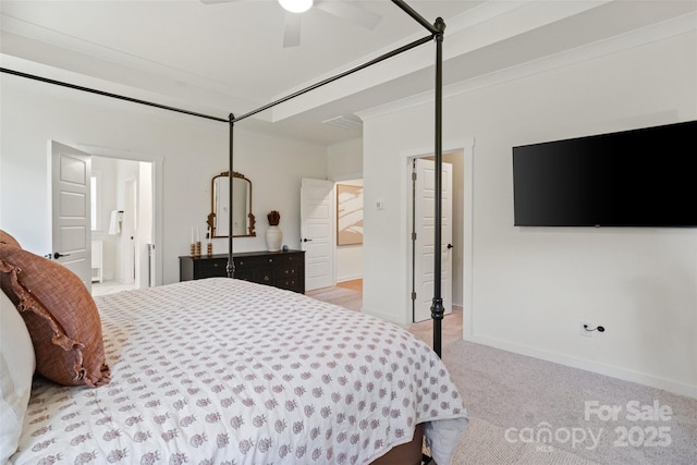 433 Sinaloa St, Waxhaw, NC 28173 - carpeted bedroom with baseboards and ceiling fan