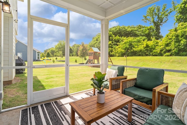 433 Sinaloa St, Waxhaw, NC 28173 - sunroom / solarium with view of wooded area