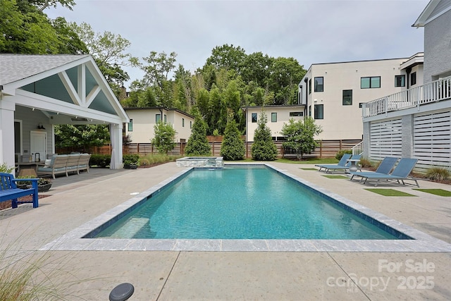 1600 Princeton Ave, Charlotte, NC 28209 - view of pool featuring a patio area, an outdoor hangout area, and a pool with connected hot tub