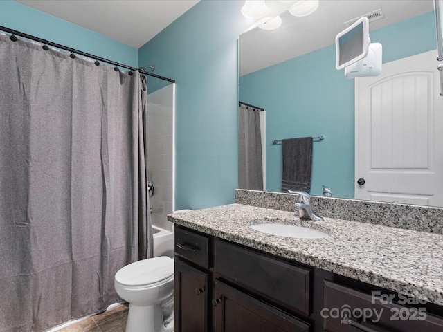 1810 Kerwick Ct, Lancaster, SC 29720 - full bath featuring vanity, toilet, shower / bath combination with curtain, and tile patterned flooring