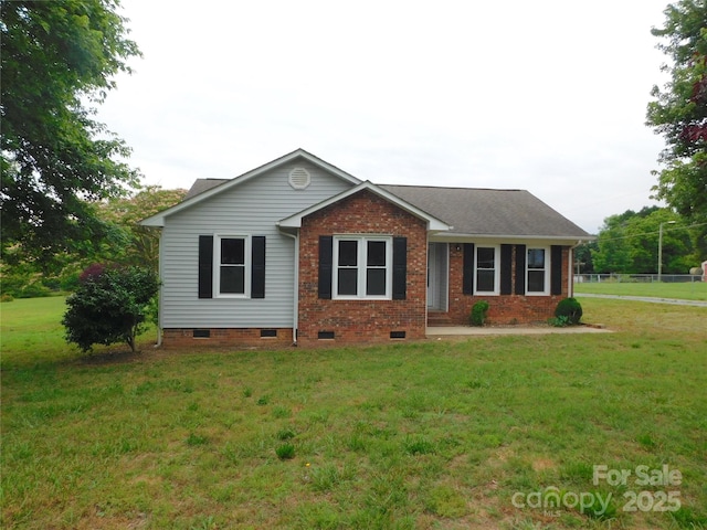 3001 Austin Chaney Rd, Monroe, NC 28110 - ranch-style home with crawl space, a front yard, and brick siding
