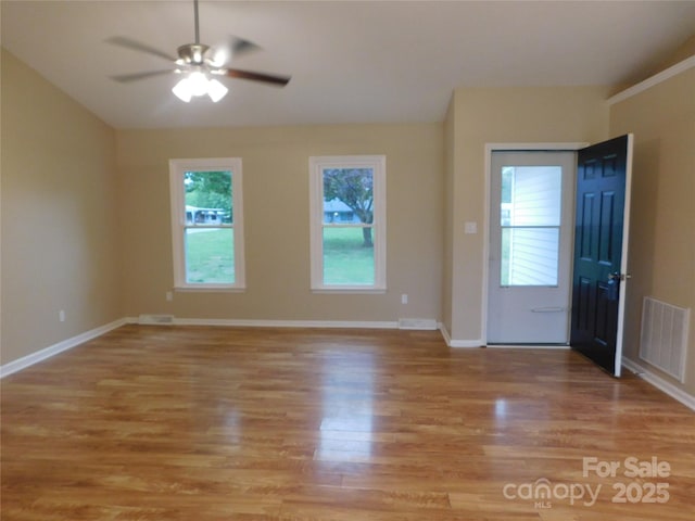 3001 Austin Chaney Rd, Monroe, NC 28110 - unfurnished room featuring light wood finished floors, a ceiling fan, and baseboards