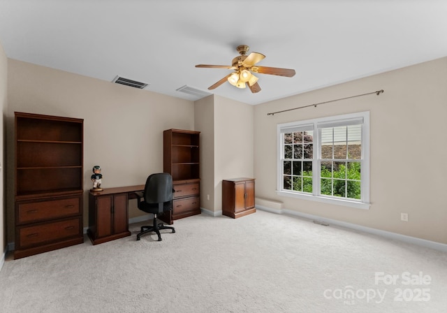 7412 Sahalee Dr, Denver, NC 28037 - carpeted home office with ceiling fan and baseboards