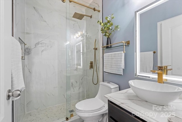2213 Iron Works Dr, Clover, SC 29710 - full bath featuring a marble finish shower and vanity
