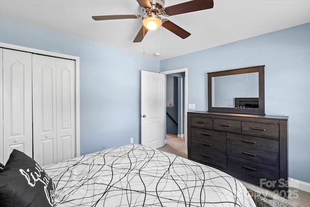 2213 Iron Works Dr, Clover, SC 29710 - carpeted bedroom featuring a closet and ceiling fan