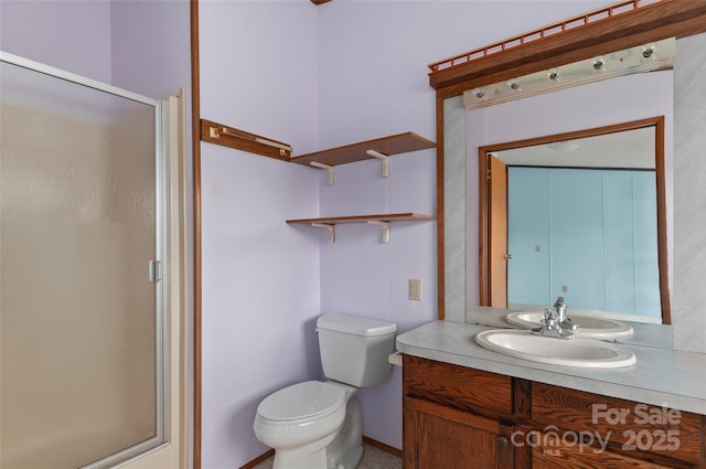 112 Melody St, Clyde, NC 28721 - full bath with a stall shower, toilet, and vanity