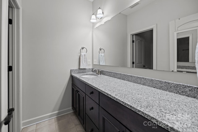 3009 Botetourt Ct, Weddington, NC 28104 - bathroom with vanity and tile patterned floors