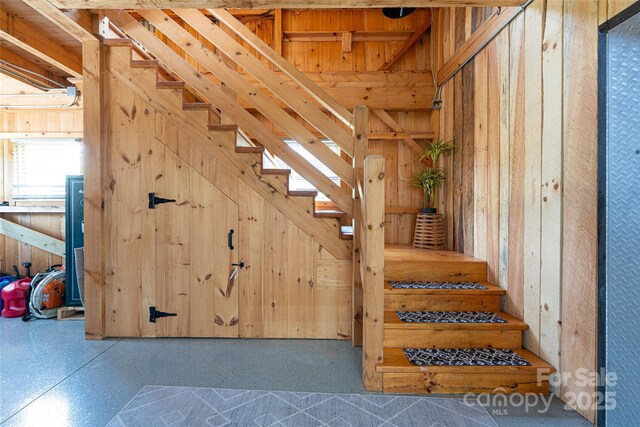 30 Greene Ln, Fletcher, NC 28732 - staircase with wooden walls