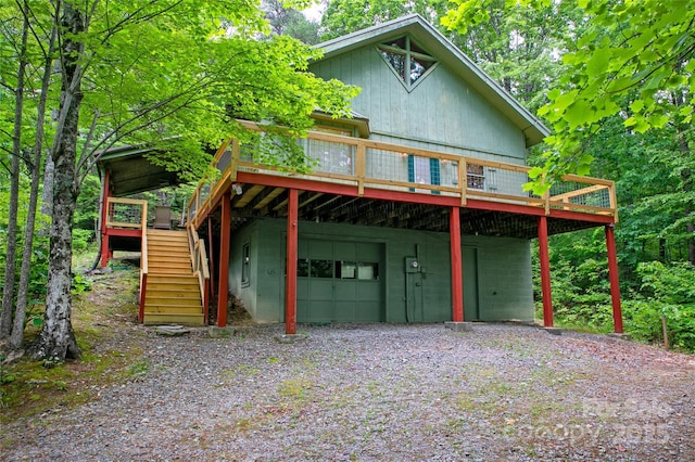 261 Franks Cove Rd, Brevard, NC 28712 - view of front of property featuring driveway, stairway, and a deck