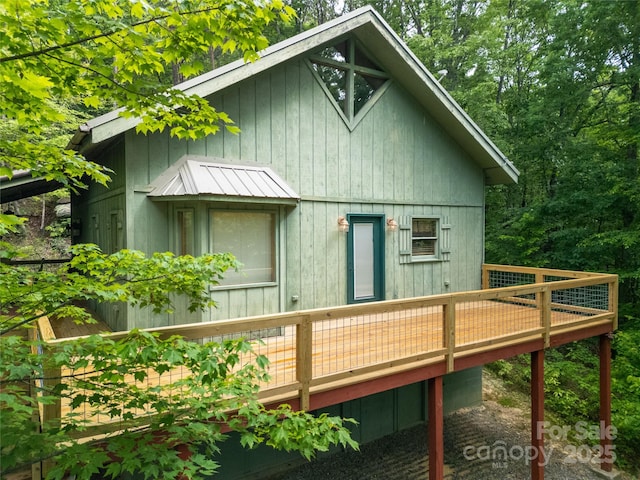 261 Franks Cove Rd, Brevard, NC 28712 - back of property with a wooden deck