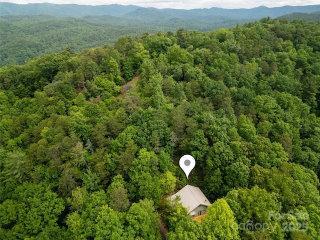 261 Franks Cove Rd, Brevard, NC 28712 - bird's eye view of a heavily wooded area and a mountain backdrop