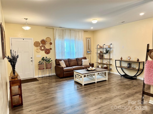 750 Fraternity Row, Kannapolis, NC 28081 - living area with wood finished floors, baseboards, and recessed lighting