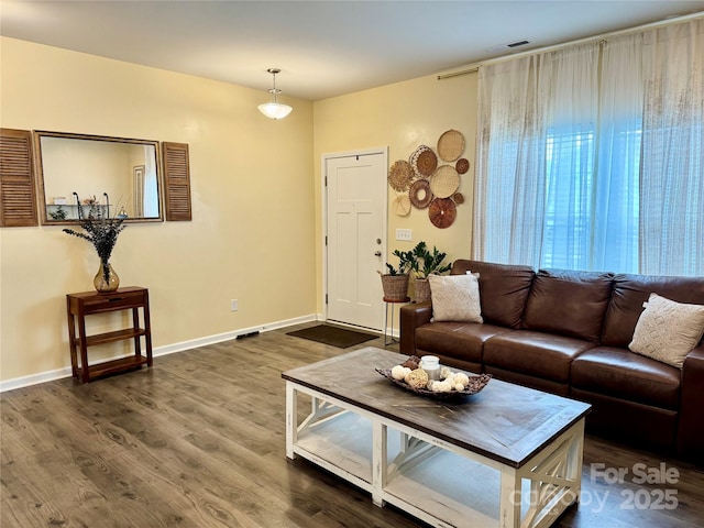 750 Fraternity Row, Kannapolis, NC 28081 - living room featuring dark wood-style floors and baseboards