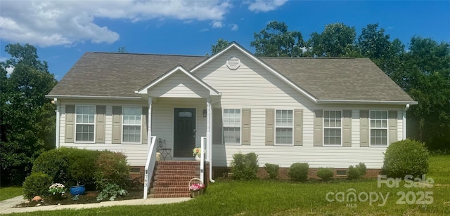 1743 Silver Stream Dr, Rock Hill, SC 29730 - view of front facade with roof with shingles, a front lawn, and crawl space