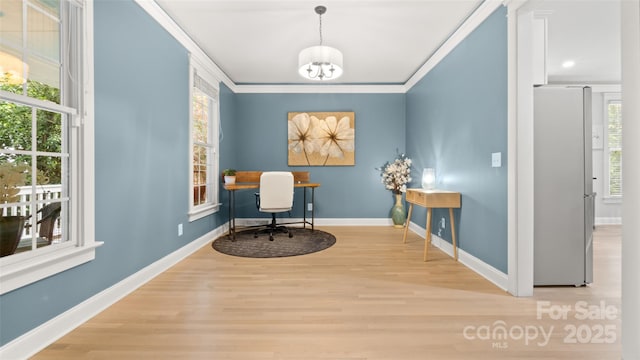 6129 Caseys Side Way, Fort Mill, SC 29708 - office space with wood finished floors, baseboards, and ornamental molding