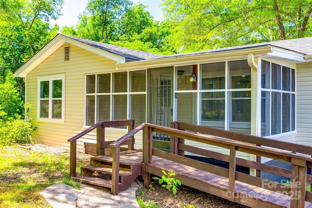 1224 Martin Rd, Hickory Grove, SC 29717 - view of front of property with a sunroom and a shingled roof